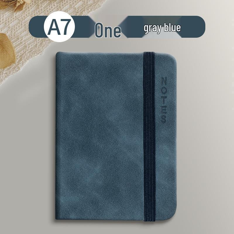 Sijin A7 Leather Hardbound Notebook with Elastic Band - Portable Pocket Planner for On-the-Go Note-Taking