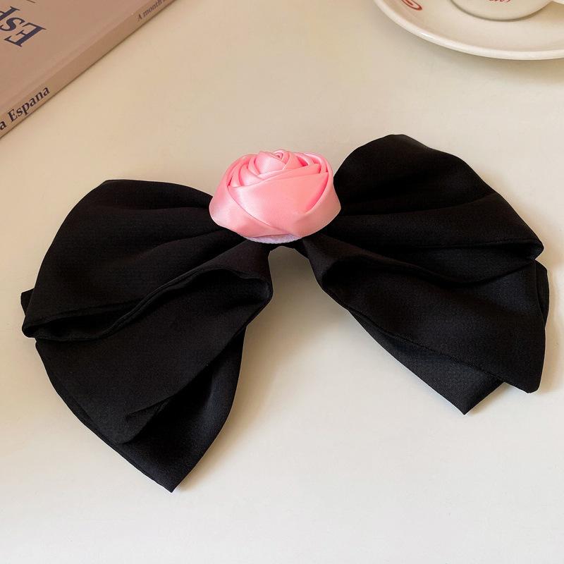 Big Large Satin Bow Ribbon Hair Clip Fashion Elegant Temperament Women Girls Ponytail Clip Ribbon Hair Clips Wedding Hair Accessories Gifts