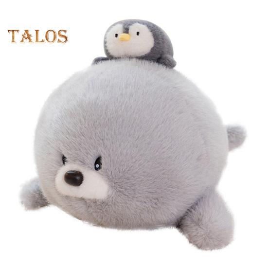 

Мягкая плюшевая кукла «Морской лев», плюшевая игрушка «Морской лев» 50 см, очаровательный пушистый пингвин и игрушка «Морской лев» для детей, мальчиков и девочек серый