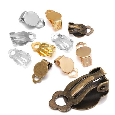 50 teile/los Gold Ohr Clip Basis Ohrringe Blank Einstellung Fit 10mm Glas Cabochons Ohrring Erkenntnisse DIY Schmuck Machen liefert