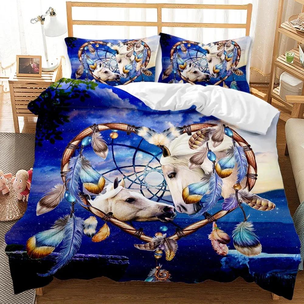 

Cartoon Unicorn Floral Duvet Cover Set Magical Animals Pattern Boys Girls Bedding Sets QueenKing 1 Duvet Cover 2 Pillowcases 70x133cm 2pcs