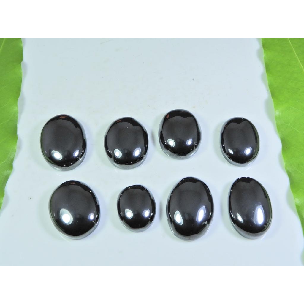 355Cts. Natural Hematite Oval Cabochon Loose Gemstone 8Pcs Lot 14X18-18X25MM A-310