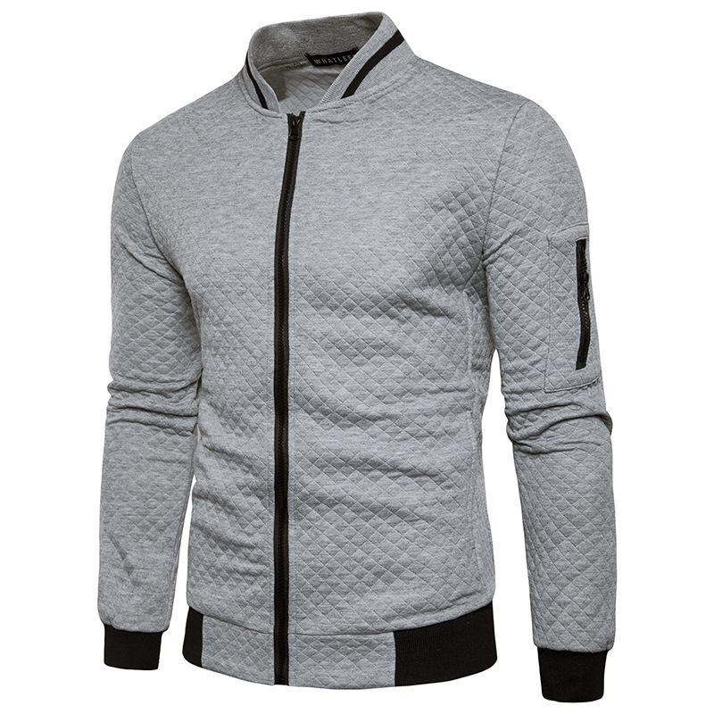Herbst- und Winter-Plaid-Pullover-Cardigan Herren Sport- und Freizeit-Pullover Modejacke Reißverschlusshemd