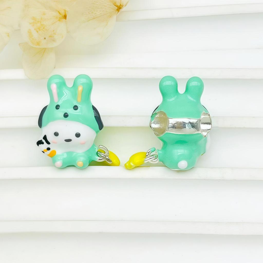 DIY Panda & Pacha Lion Dance Silver-Plated Beaded Bracelet