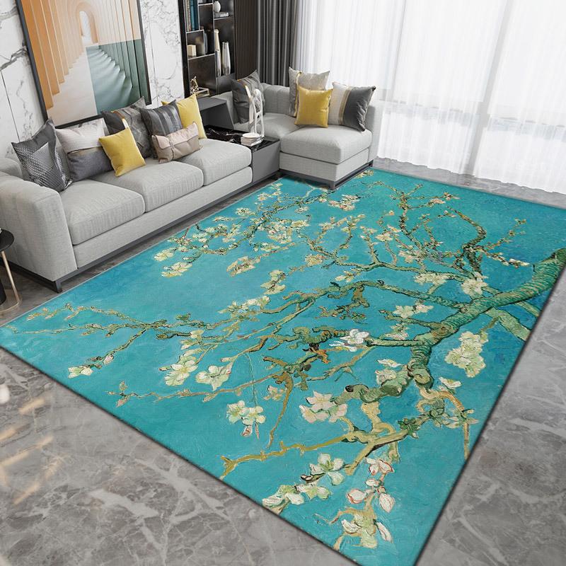 3D Flower Living Room Carpets Hallway Rug Non-slip Runner Carpet Pastoral Road Stair Mat
