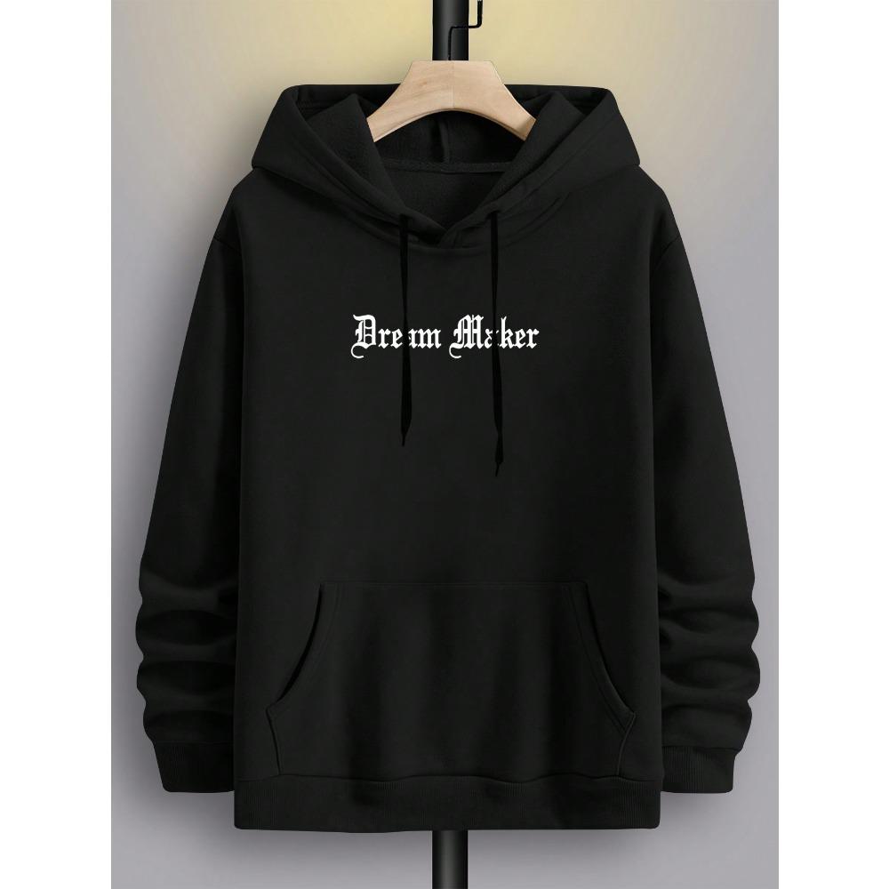 Dream Maker Brave Sculpture Pattern Men Clothing Creative Pocket Hoodies Hip Hop Autumn Streetwear Fleece Casual Male Clothing