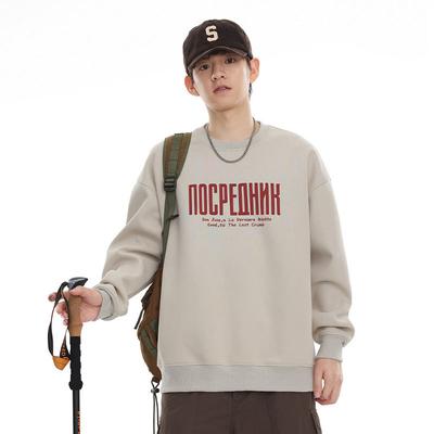 Fashion Crew Neck Sweater Men'S Spring And Autumn Early Autumn Trendy Brand American Alphabet Printed Couple Pullover