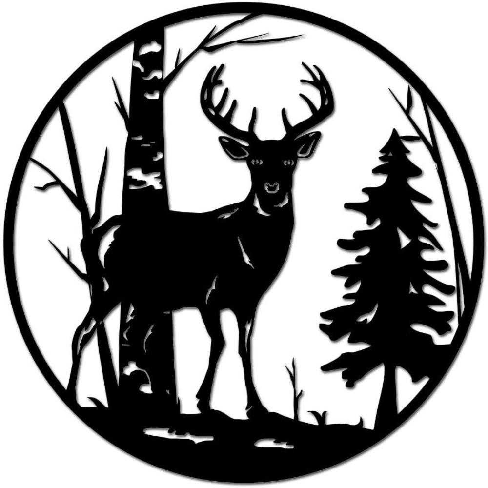 

Metal Wall Art Forest Tree Sculpture Animal Decor Indoor Outdoor
