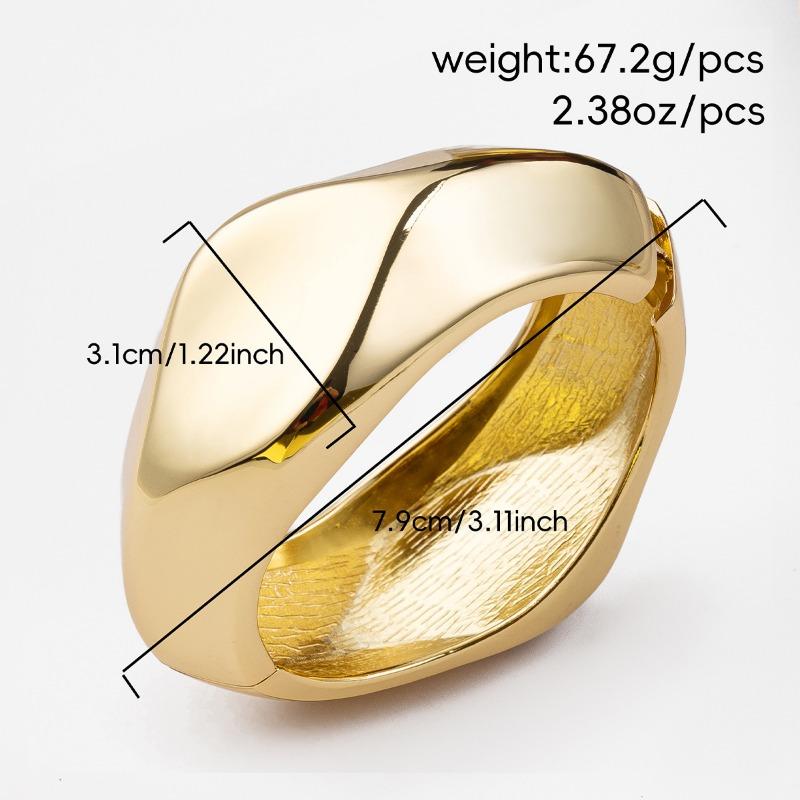 Exaggerated jewelry simple irregular glossy bracelet personalized alloy round wide version open bracelet women