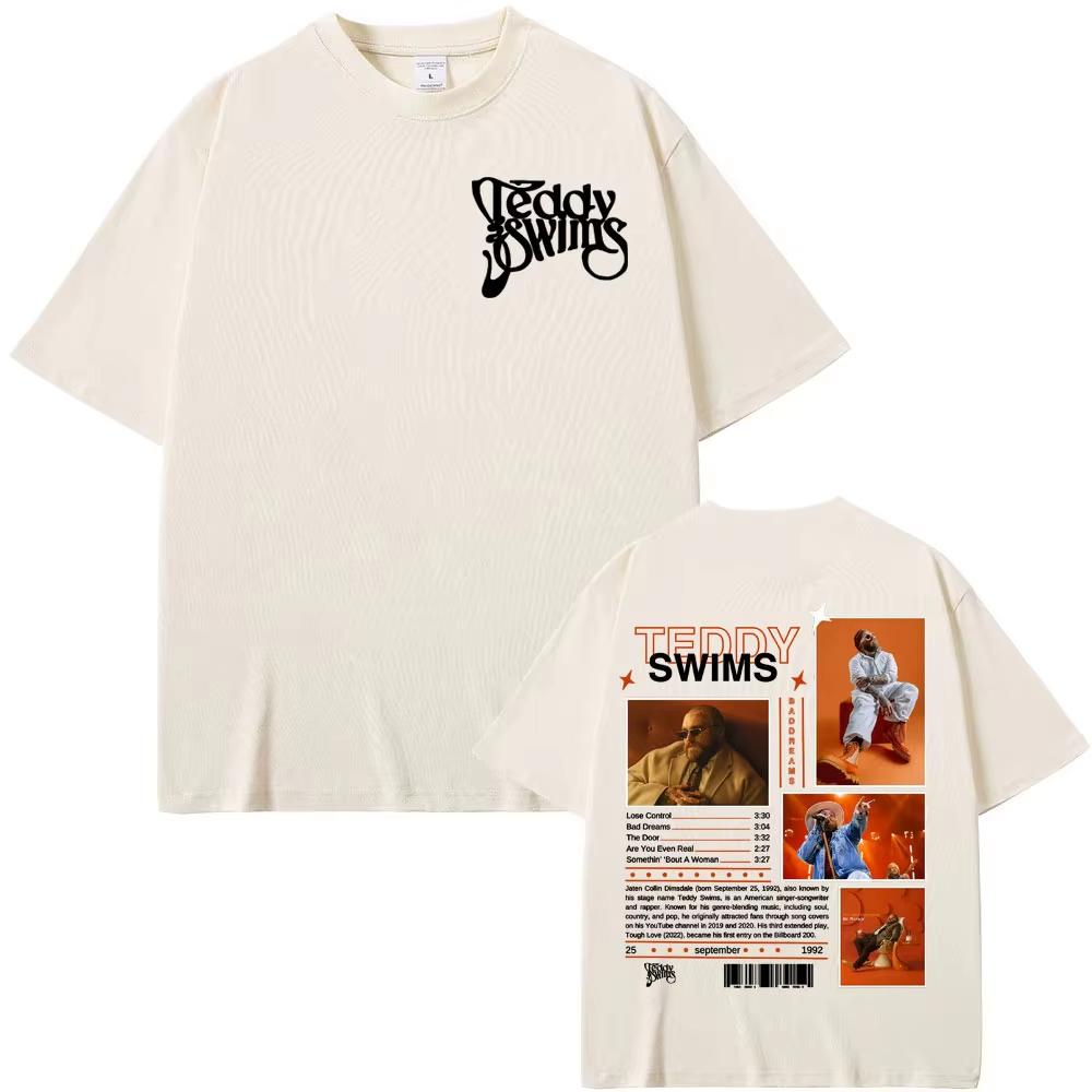 Rapper Teddy Swims Album 2026 Tour Cover T Shirts Unisex Clothing Retro FashionTshirt Hip Hop Punk High Quality T Shirt
