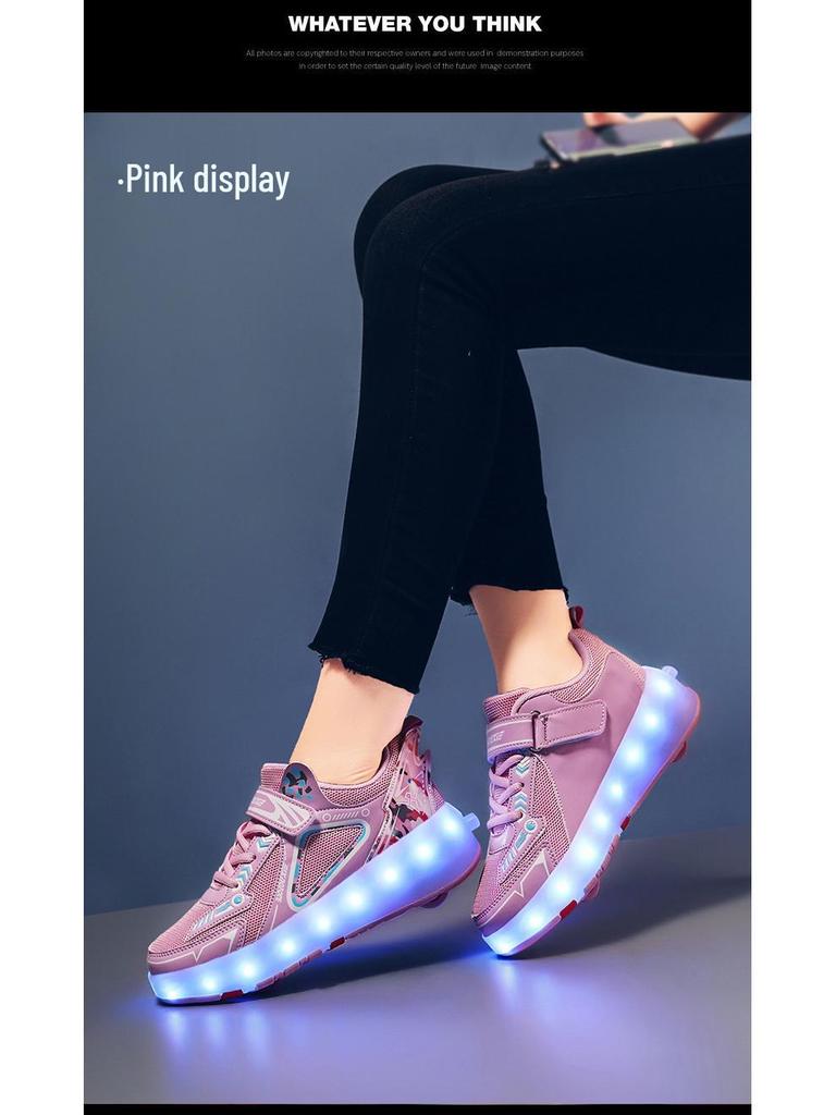 Kids' Mesh Running Shoes & Multi-Wheeled Roller Skates for Boys & Girls