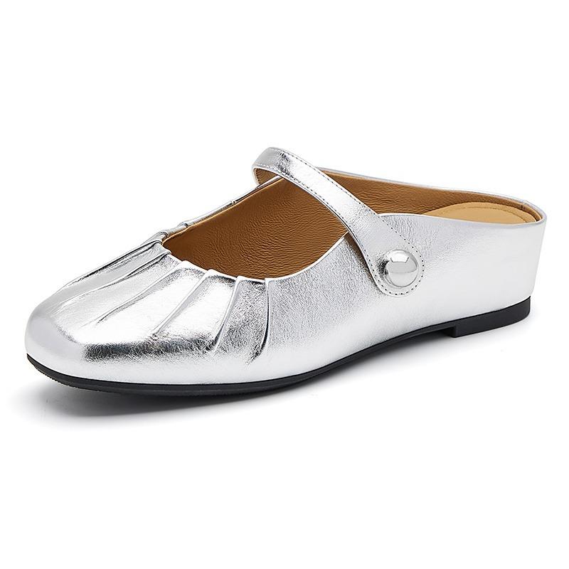 Fashion Pleated Women Mid Heels Slippers New Wedges Elegant Mules Shoes Fashion Autumn 2025 Classical Sandals Dress Casual Zapatillas