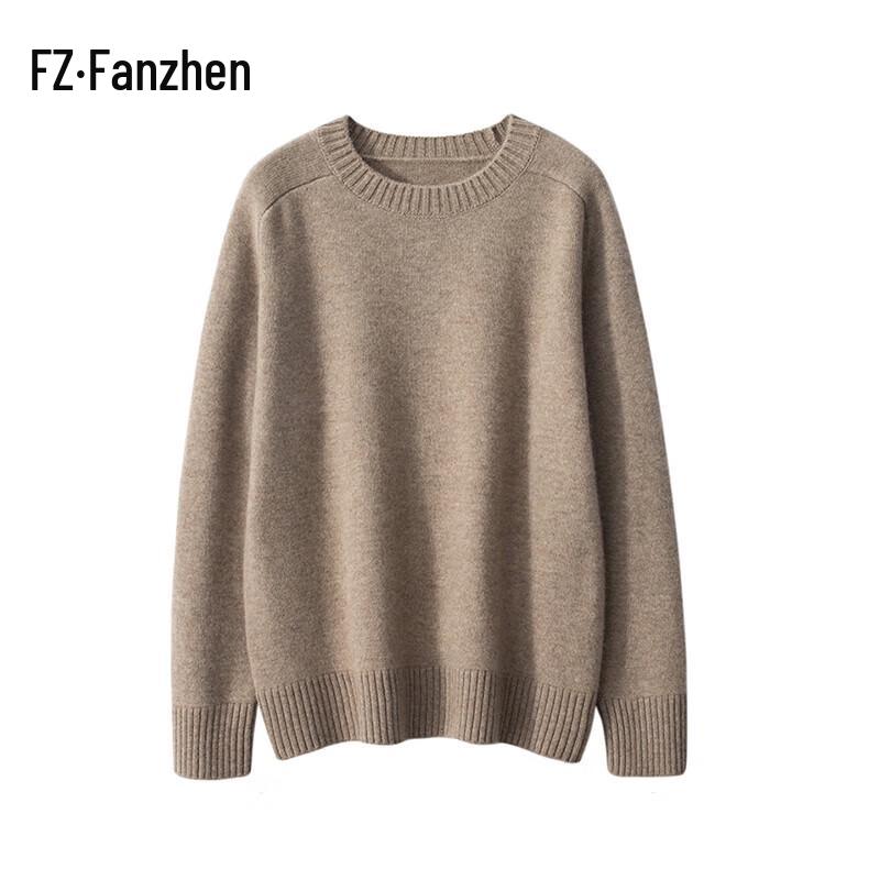 VanZhen Women's Thick Round Neck Cashmere Blend Sweater
