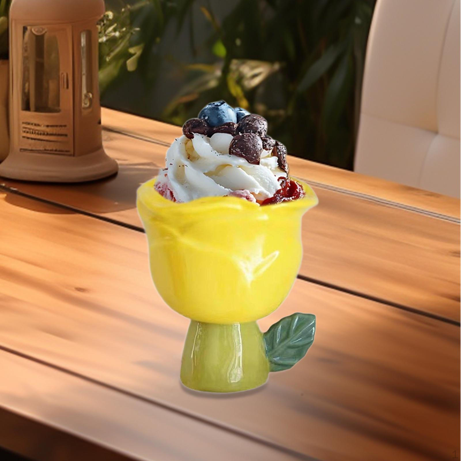 

Керамические стаканчики для мороженого и молочных коктейлей 250 мл десертные миски Yellow Rose Type