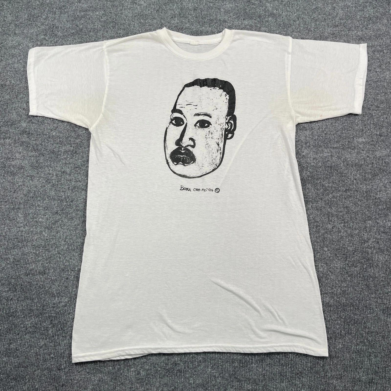 Винтажная футболка с принтом Мартина Лютера Кинга Boma-Cho 1997 года, размер Medium, 19x30, белая, MLK 4XL