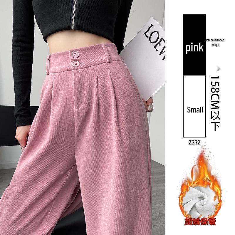 Women's High Waist Black Suit Pants - 2025 Summer Collection, Petite Wide Leg, Draped Straight Trousers