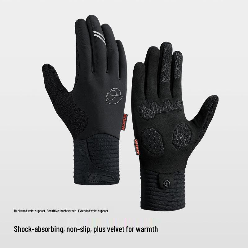 Unisex Fleece Cycling Gloves for Autumn & Winter – Warm, Non-Slip, Outdoor Sports Glove for Road Biking (DB75)