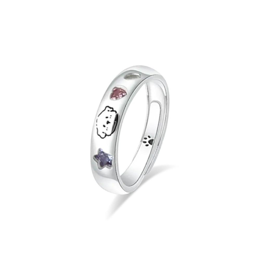 Simple Design Cat Dog Ring Pet Star Cute Animal Ring Fashion Couple Rings  Women Men Dog