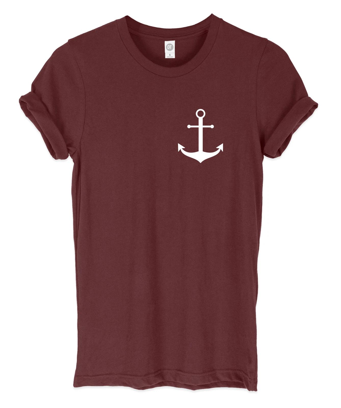 Anchor Breast Print Mens Womans Funny Unisex Pocket Print T-Shirt 3XL