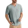 Men's Casual -color Short-sleeved Shirt With V-neck And Light Short-sleeved Top