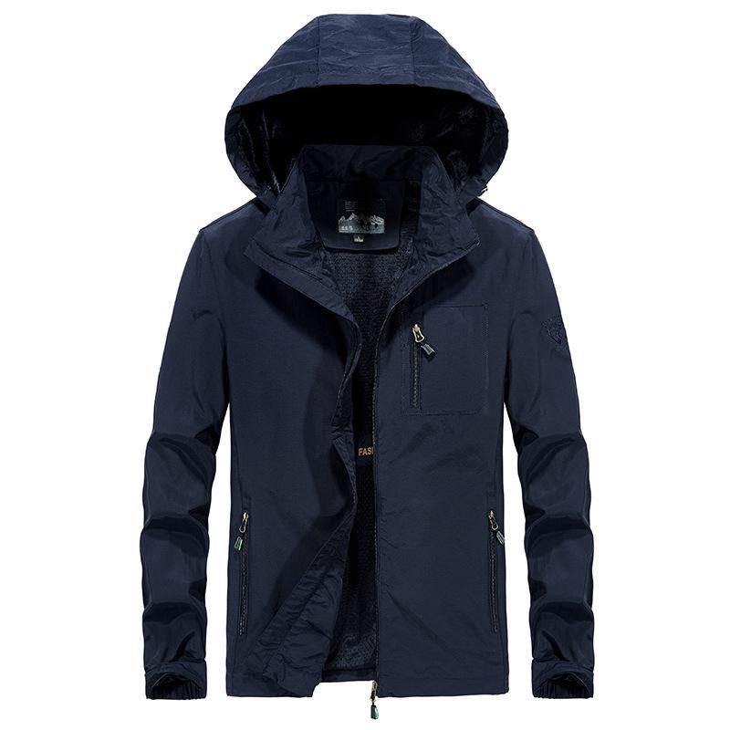 New Coat Men's Autumn Sports Top Youth Outdoor Hooded Windbreaker Jacket