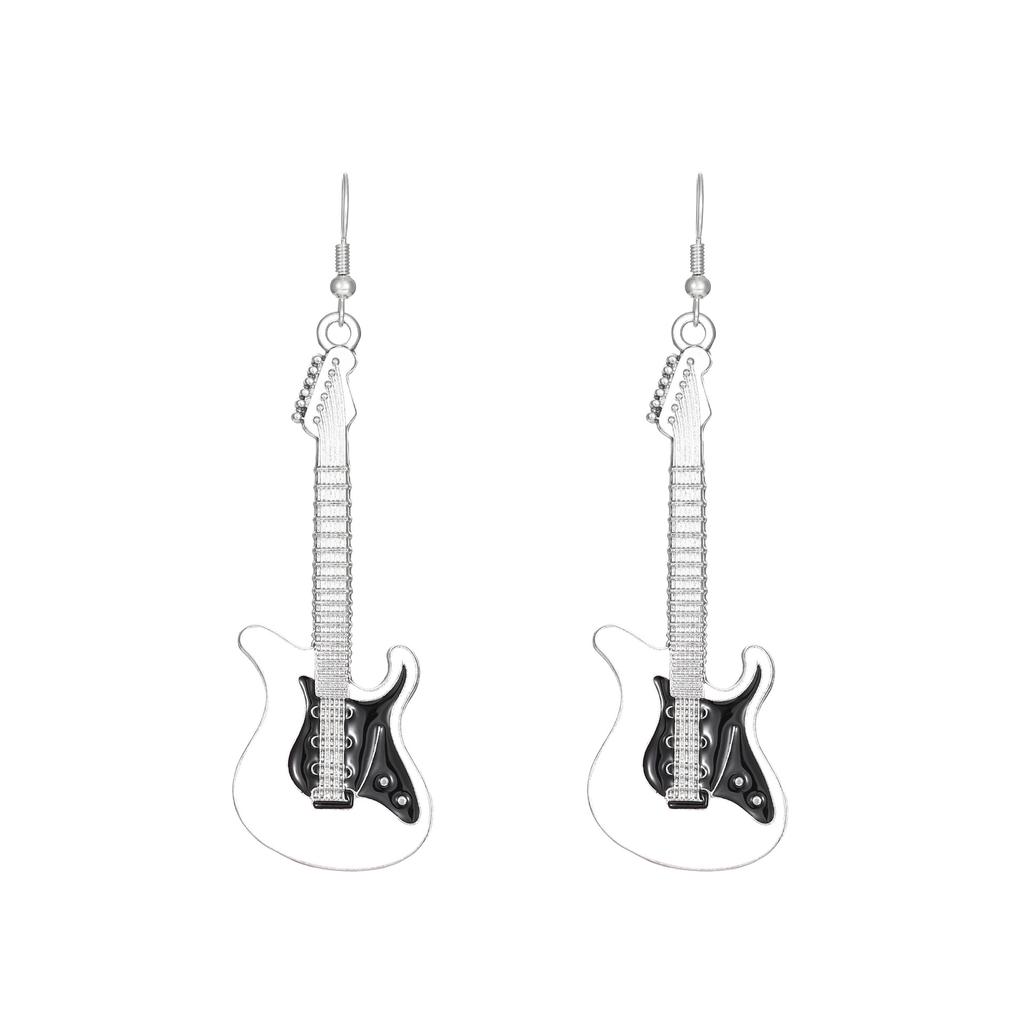 Vintage Punk Guitar Drop Earrings for Woman Funny Hip Hop Music Festival Party Dangle Earrings Teens Femme Jewelry Accessories