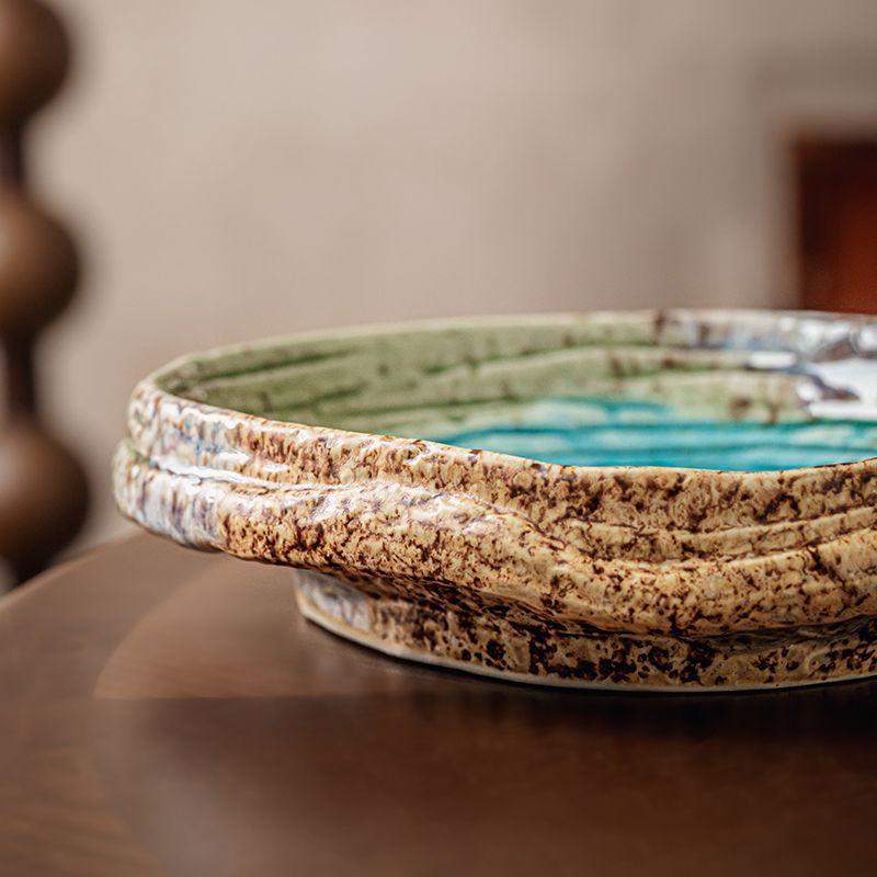 7inch Ice-cracked Irregular-shaped Retro Ceramic Vegetable Plate Home Hotel Tableware Disinfectant Cabinet Dishwasher Applicable