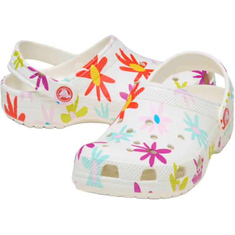 Crocs Classic Clog Versatile Comfortable Low-Top Walking Shoes Baby Shoes White 211584-0WV