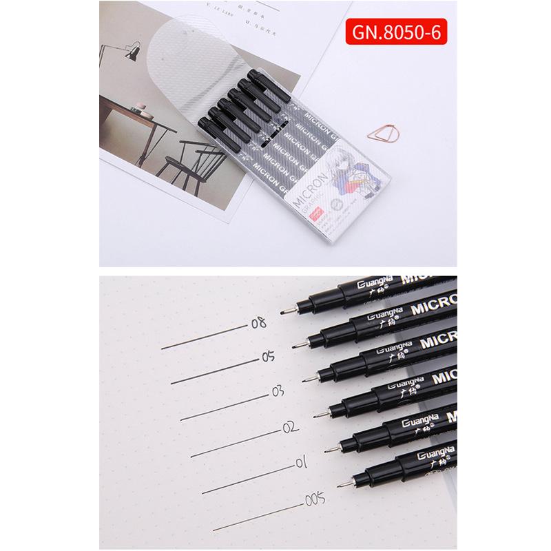 Guangna 8050 Needle Point Archival Ink Pen Set for Sketching and Outlining