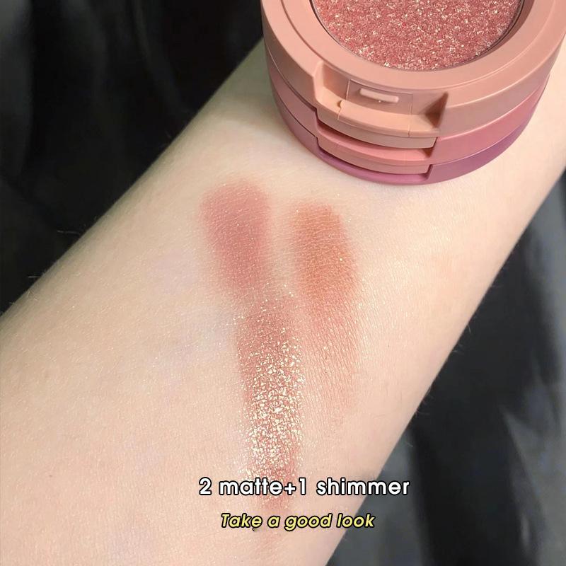 Drie-kleurige Oogschaduw, Mat Creëer Gelaagde Oogmake-up brown