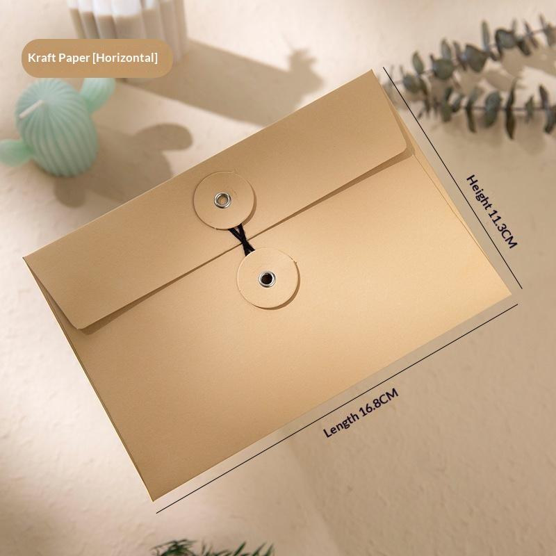 Durable Thickened Kraft Paper Envelopes String Tie Closure A4 A5 A6 Sizes Invoice Document Storage Pouch for Office Workers