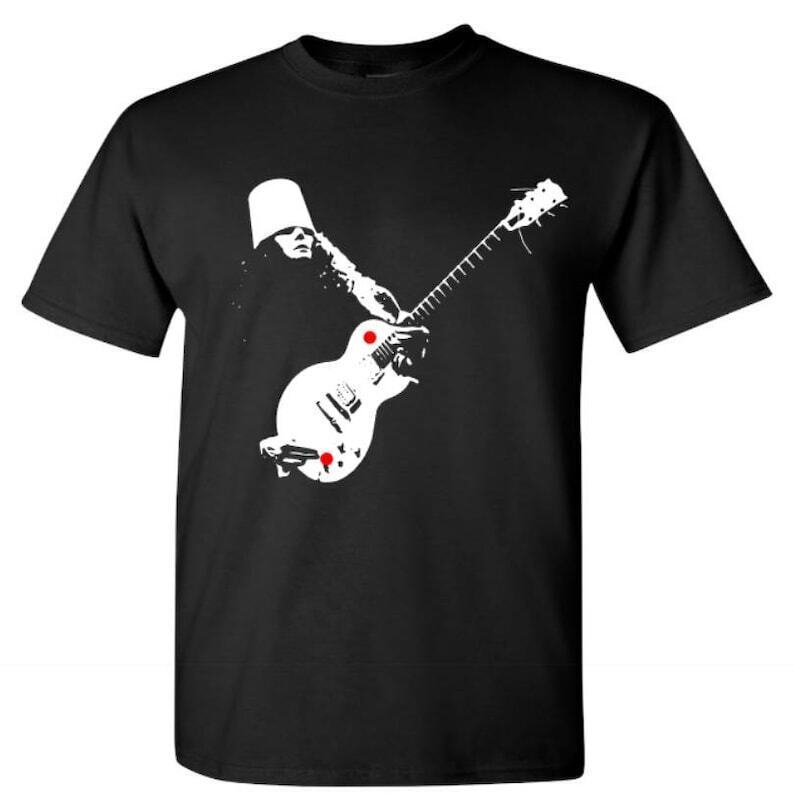 Buckethead Play Guitar Shirt Funny Black Cotton Tee Vintage Gift For Men Women