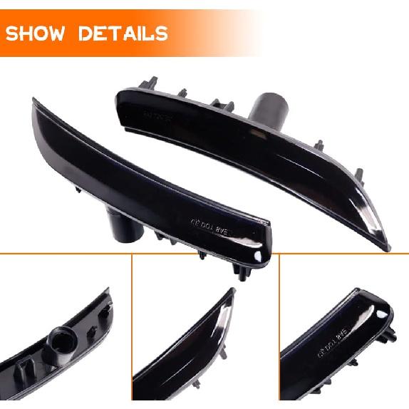 For 2015 2016 2017 Chrysler 200 Front Bumper side Marker Housings Replacement Smoked Lens 68206449A 68206450A
