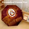 8 Rib Auto Folding Umbrella Galatasaray FC Print Custom Name Text Portable Rain Gear