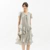WEDNESDAY DELIGHT Wd_Layered Ruffle Ribbon Dress_2Color
