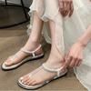 Comemore Strass Sandalen voor Dames Slippers Platte Zool Casual Vakantie Dames Schoenen Nieuwe Zomer Strand Sandalen Dames