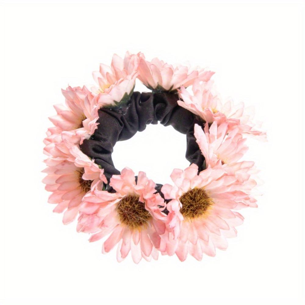 

Богемная повязка на голову с подсолнухом. Милая эластичная резинка для волос для хвостиков и высоких причесок. Элегантный цветочный дизайн.