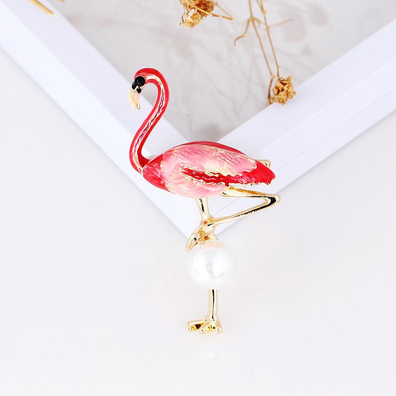 Spille Spilla Smaltate Flamingo Carine Unisex Donna e Uomo Spilla Uccello Animale Broche