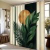 Tropical Botanical Leaf Green Gold Print Shower Curtain Waterproof Bathroom Decor Jungle Foliage Modern Spa Curtain for Home