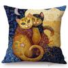 Lovely Cute Cartoon Klimt Style Cat Kitten Home Decoration Throw Pillow Case Gold Animal Art Sofa Decoration Linen Cushion Cover