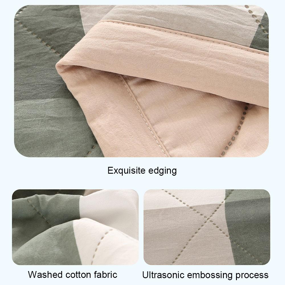 Plaid Summer Blanket Quilt Washed Cotton Air Condition Thin Comforter Blanket Bedspread For Singledouble Queen King Bed Coverlet