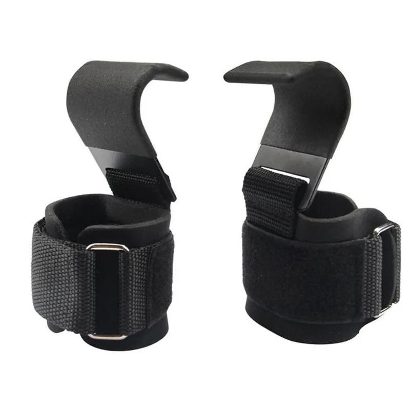 2 pezzi Ganci per Sollevamento Pesi con Polsini Fasce da Polso Cinghia da Polso Mano-Barra Gancio da Palestra Fitness Cinghia per Pesi Trazione alla Sbarra Guanti per Powerlifting