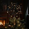 Indoor Outdoor Holiday Decor Halloween Spider Web Tree Topper Decoration Metal Festive Trick or Treat Ornament for Yard Celebration Party Favors