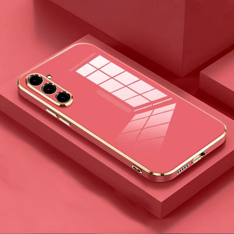 Luxury Plating Silicone Case For Samsung Galaxy A56 A26 A16 A36 A06 A15 A25 A35 A24 A34 A54 A14 A13 A32 A33 A52 A22 4G 5G Cover