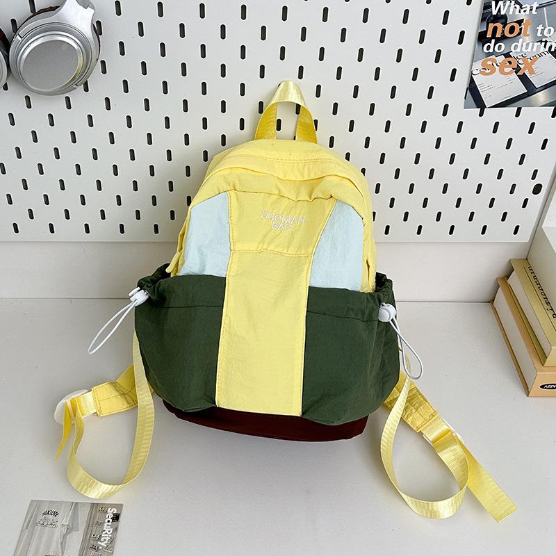Schoolbag Leisure College Style Student Contrasting Nylon Backpack Women's 1011 New Fashion Large-capacity Mountaineering Bag
