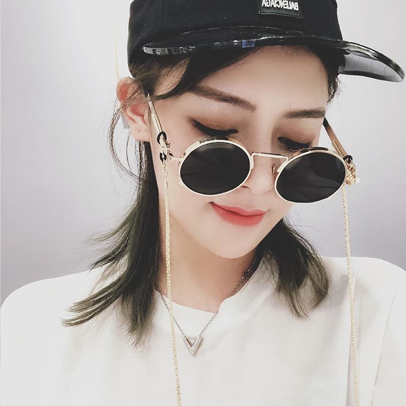 Classic New Punk Sunglasses Women Anti-Reflective Mirror Round Metal Sun Glasses Vintage Men Driving Glasses UV400