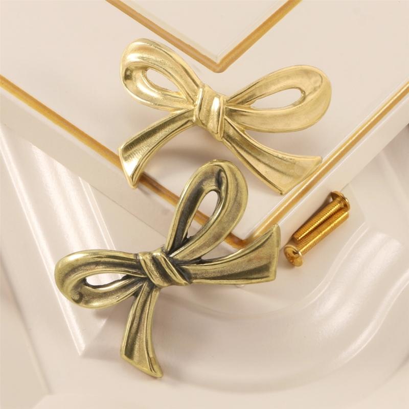 Drawer Cabinet Pull Metal Ribbon Furniture Handle for Bedside Table Dresser and Decorative Home Detail Accent Use