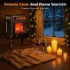 Electric Fireplace Stove Heater 1500W with 3D Flame Effect, Thermostat & Safety Protection