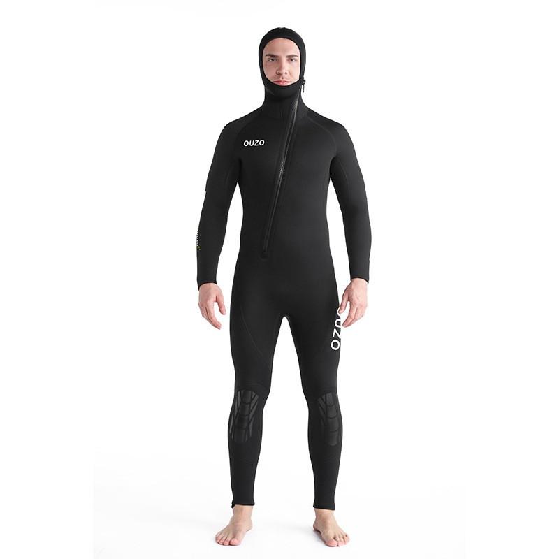 Mens 5mm Full Body Hooded Wetsuit Diving Surfing Snorkeling Winter Swimming Thermal Neoprene Suit