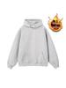 Men's Trendy American Double Button Heavyweight Hooded Sweatshirt - Autumn/Winter Solid Color Loose-Fit with Velvet Lining